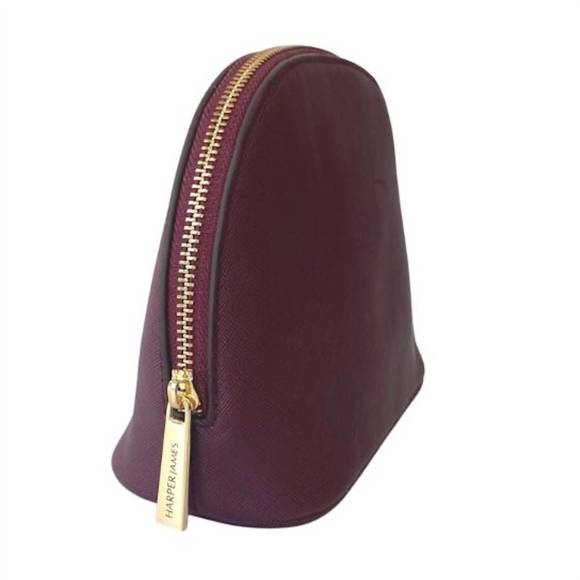 NEW HARPER JAMES women's jenny makeup bag in burgundy - Picture 1 of 5